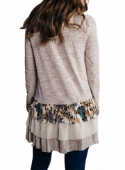 Long Sleeve Floral Ruffle Tee