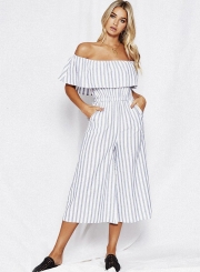 Fashion Off Shoulder Wide Leg Jumpsuit