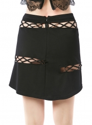 Cross Strap High Low Skirt