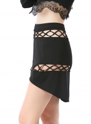 Cross Strap High Low Skirt