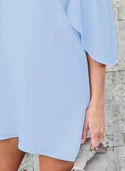 Fashion Off Shoulder Short Sleeve Loose Fit Dress