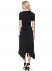 Short Sleeve Irregular Midi Dress