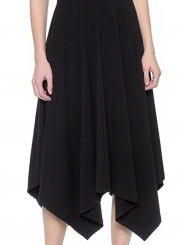 Short Sleeve Irregular Midi Dress