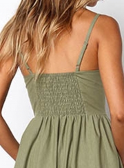 Fashion Spaghetti Strap Single Breasted front Dress