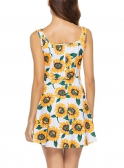 Fashion Sleeveless Floral Printed Dress