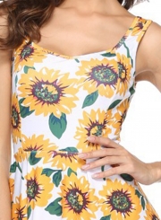 Fashion Sleeveless Floral Printed Dress