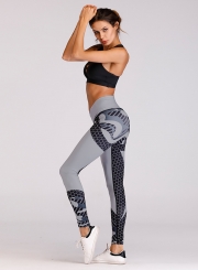 Fashion Color Block Elastic Yoga Leggings