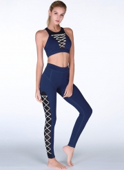 Fashion Cross Bandage Elastic Sports Leggings