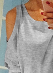 Fashion Off Shoulder Round Neck Tees