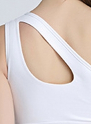 One Shoulder Hollow out Yoga Bra