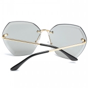 Fashion Large Metal Frame Rimless Sunglasses