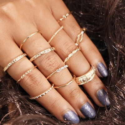 Women's Fashion Alloy Multiple Sets Of Rings STYLESIMO.com