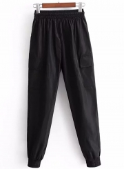 Drawstring Waist Color Block Sports Pants