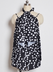 One Piece Spaghetti Strap Polka Dot Jumpsuits