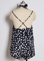 One Piece Spaghetti Strap Polka Dot Jumpsuits