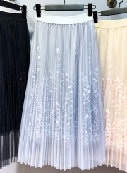 Fashion Pleated Skirt Lace Skirt