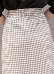 Fashion Check Skirt High Waist Cropped Ruffle Skirt