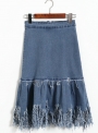 women-s-high-waist-fringe-tassel-mermaid-denim-skirt