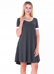 Fashion Short Sleeve Splicing Stretch Dress