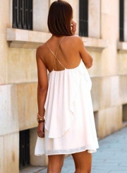 Fashion Spaghetti Strap Backless Sleeveless Dress