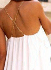 Fashion Spaghetti Strap Backless Sleeveless Dress