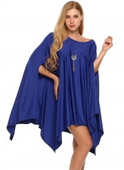 Plus Size Batwing Sleeve Irregular Day Dress