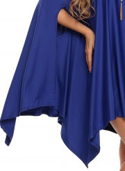 Plus Size Batwing Sleeve Irregular Day Dress