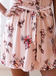 Off the Shoulder Floral Printed Flounce Day Dress