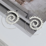 Casual Alloy Oval Circle Helical Vintage Earrings