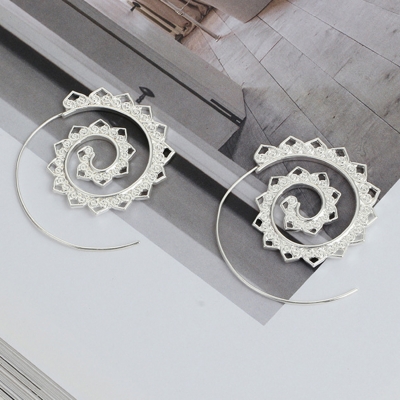 Casual Alloy Oval Circle Helical Vintage Earrings YOUYOUFASHIONEC.com