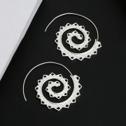 Casual Alloy Oval Circle Helical Vintage Earrings