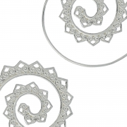 Casual Alloy Oval Circle Helical Vintage Earrings