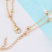 Fashion Pearls Double Layers 8 Words Alloy Anklets