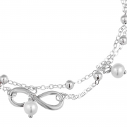 Fashion Pearls Double Layers 8 Words Alloy Anklets