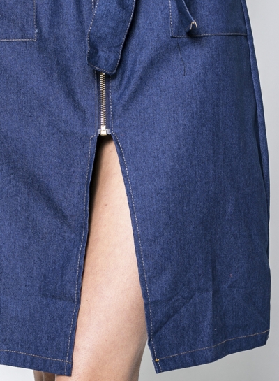 round neck denim dress