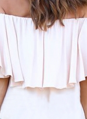 Fashion Strapless Flounce Skinny Blouse