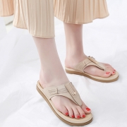Fashion Apricot Bohemia Summer Beach Thong Flat Sandals