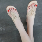 Fashion Apricot Bohemia Summer Beach Thong Flat Sandals