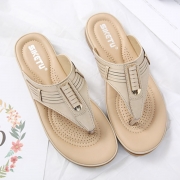 Fashion Apricot Bohemia Summer Beach Thong Flat Sandals