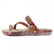 Fashion Bohemia Summer Beach Thong Flat Sandals With Crystal