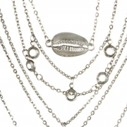 Fashion Silver Lip Coconut Shell Fish Shapes Multi-level Necklace