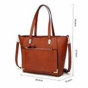 Solid Vintage Handle Satchel Handbag Shoulder Bag Cross-body Bag