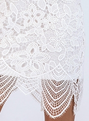 Fashion Solid Lace Spaghetti Strap Sleeveless Backess Women Bodycon Dress