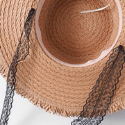 Fashion Casual Summer Wide Brim Straw Dome Sun Hat With Lace