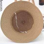 Flower Straw Floppy Foldable Rolled Up Beach Sunscreen Hat