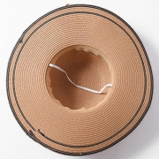Straw Floppy Foldable Rolled Up Beach Sunscreen Hat With Big Bow