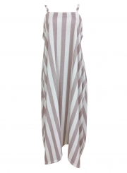 Irregular Loose Striped Spaghetti Strap Maxi Dress