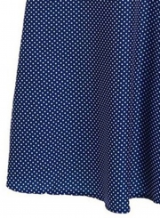 Vintage Tie Waist Short Sleeve Round Neck Dress With Polka Dots