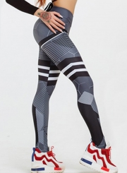 Fashion Sexy Slim Printed Honeycomb pattern High Waist Women Leggings