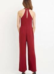 Fashion Sexy Solid Off The Shoulder Wide Leg Jumpsuits With Zip